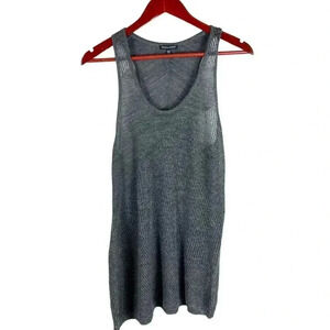 Eileen Fisher Gray Metallic Sparkly Sweater Tank Top Shirt Merino Wool Medium M